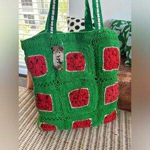 America & Beyond watermelon tote